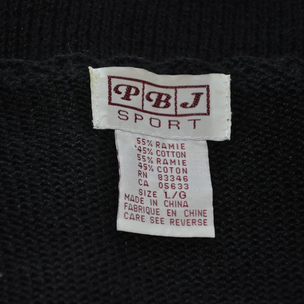 Vtg PBJ Sport BIRDS MultiColor Knit Button-Up Oversize Sweater Sleeveless Vest L - Picture 9 of 9
